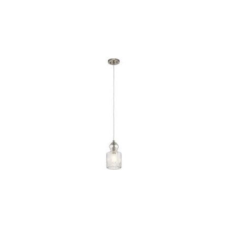 Kichler Riviera 1-Light Mini Pendant, Brushed Nickel 43957NI