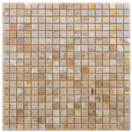 Apollo Tile Skosh 11.6inx11.6in Glossy Caramel Beige Glass Mosaic Wall and Floor Tile 18.69 sqft/case, 20PK APLNB88BG328A