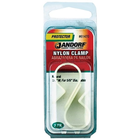 Jandorf Cable Clamp, 5/8 in Max Bundle Dia, 1/2 in W, Nylon, Natural 61470