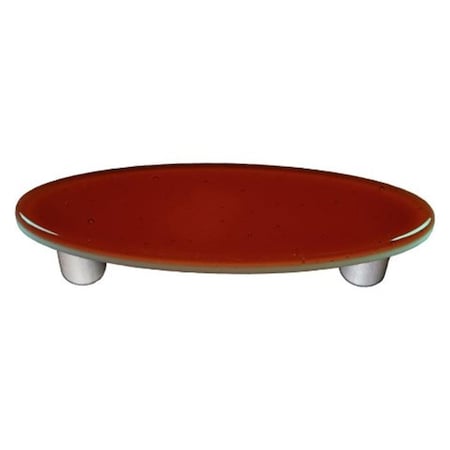 Palacedesigns Sunset Coral Oval Glass Cabinet Pull - Aluminum Post PA165133