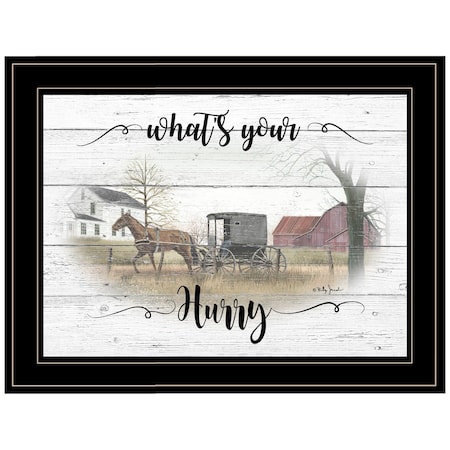 Homeroots Whats Your Hurry 2 Black Framed Print Wall Art 406381
