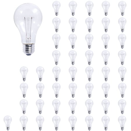 Bulbrite 25w Dimmable Clear A19 Incandescent Light Bulbs Medium (E26) Base, 2700K Warm White Light, 25PK 861944