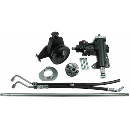 Borgeson 999026 Power Steering Box 16 to 1 Ratio Brackets Joints Lines Pump Iron - Ford Inline-6 BRG999026