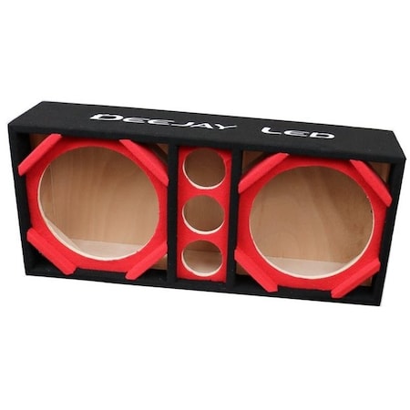 Deejay Led Two 12-in Woofers plus Three Tweeters RED Empty Chuchera Speaker Enclosure D12T3RED