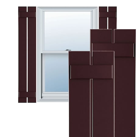 Ekena Millwork True Fit PVC, Two Board Spaced Board-n-Batten Shutters, Wine Red, 11 1/4W x 26H, PR TFP101SBF11X026WR