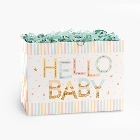 Nashville Wraps Hello Baby Basket Box, Large 10.25x6x7.5, 6PK HBABL