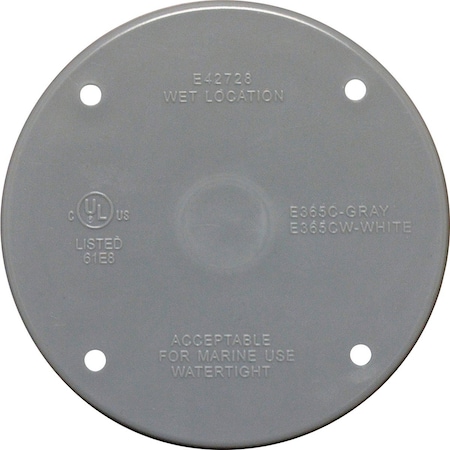 Southwire Gray Round Non-Metallic Round Weatherproof Blank Cover PRBC-UPC