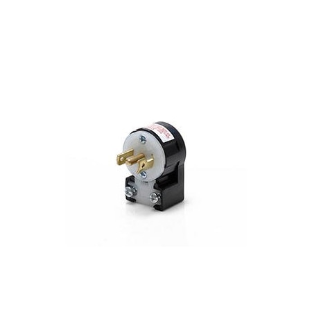 Leviton Midget Locking Plug, ML-3P, 15 A, 125/250V AC, 3 Pole, Screw Terminals, Black, White ML3-AP