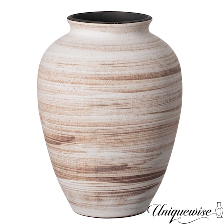 Uniquewise 8in Ceramic Rustic Vintage Decorative Vase Natural Pottery Jar for Flowers - Home Decor Accent QI004787