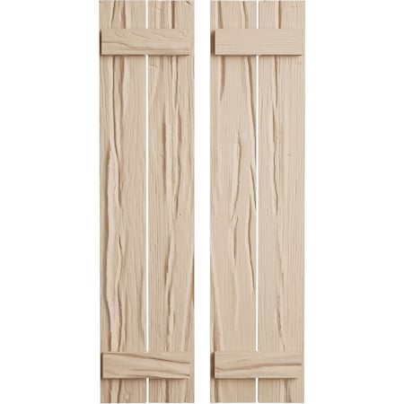 Ekena Millwork Rustic Two Board Spaced Board-n-Batten Riverwood Faux Wood Shutters, 11 1/2W x 30H, PR SHUBSS11X30RWPR