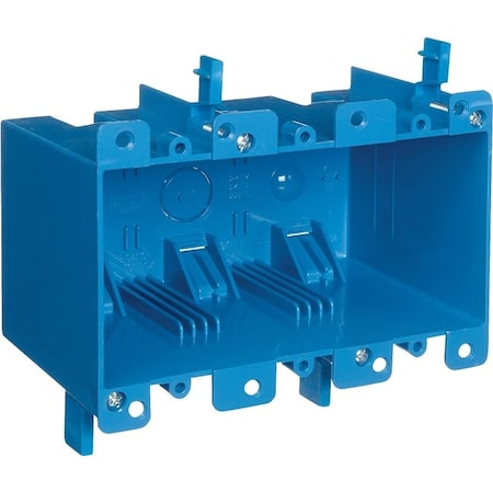 Abb Electrical Box, 55 cu in, Outlet Box Type, 3 Gangs, PVC B355R