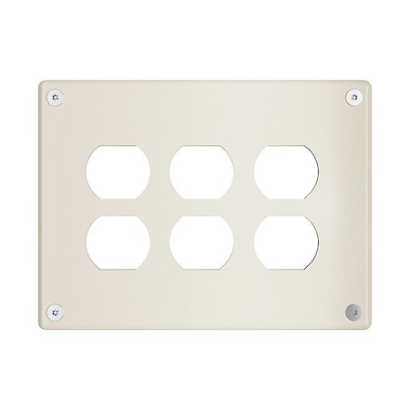 Legrand Wall Plate, 7.34" W, Stainless Steel, Ivory WSP33D1IVYPS