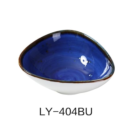Yanco Lyon 4.75 in. Triangle Sauce Bowl, Reactive Glaze, Blue - 5 oz, 36PK LY-404BU