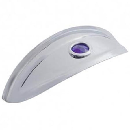 Ilc Replacement For International S2600 Year 1989 7In Stainless Steel Headlight Visor W/ Blue Glass Dot WZ-ET8T-2