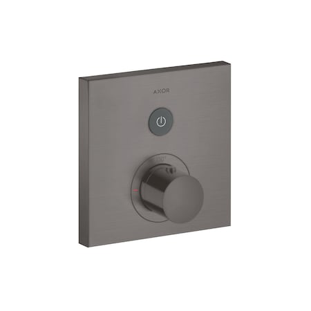 Axor ShowerSelect Thermostatic Trim Square for 1 Function in Brushed Black Chrome 36714341