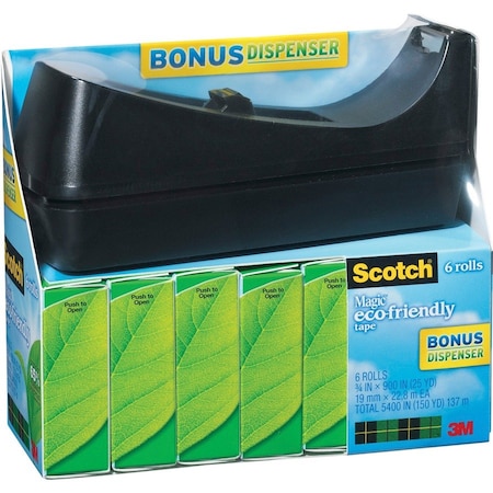 Scotch Magic Tape, Eco Friendly, 3/4x900 in., PK6 8126PC38