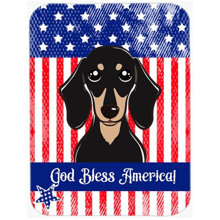 Carolines Treasures Smooth Black and Tan Dachshund Glass Cutting Board- Large BB2145LCB