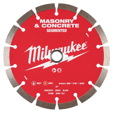 Milwaukee Tool 7" Segmented Masonry & Concrete Diamond Blade 49-93-9307