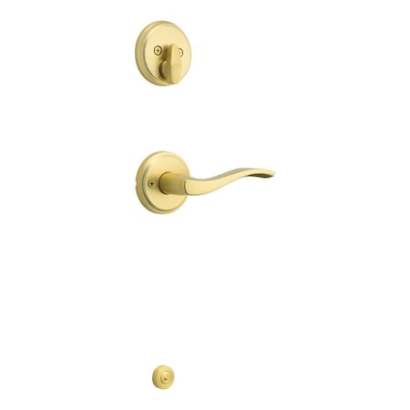 Kwikset Right Hand Sedona Lever Interior Single Cylinder Handleset Trim Satin Brass Finish 971SELRH-4