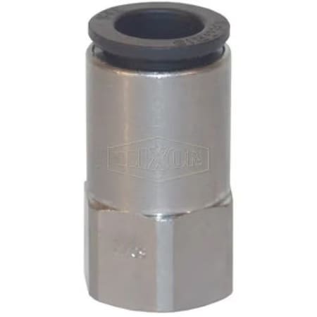 Dixon Legris by  Push-In Connector, 1/4 x 3/8 in Nominal, FNPT x Tube, 290 psi Pressure, Brass/Nylon, Dome 30146014