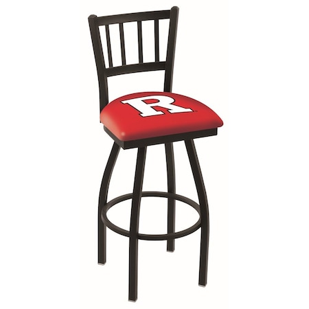 Holland Bar Stool Co 36" Blk Wrinkle Rutgers Swivel Bar Stool, Jailhouse Back L01836Rutger
