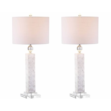 Jonathan Y Bailey 32 in. LED Seashell Table Lamp, White, 2PK JYL4006A-SET2