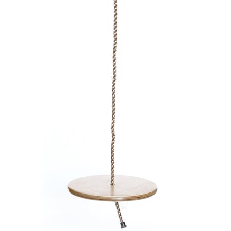 Oasis Wooden Round Disc Plate Swing Seat with Hanging Rope, Brown OA2641958