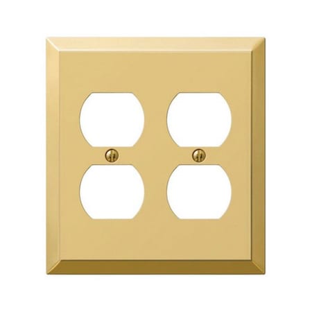 Amerelle 163DDBR 2 Duplex Polished Brass Stamped Steel Wall Plate 3501244
