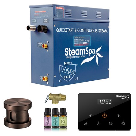 Steamspa Oasis Series 4.5KW Steam Bath Generator w/ Continuous Steam Plus Wireless Handheld Control in ORB OAW450OB