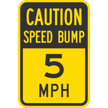 Lyle Caution Speed Bump 5 Mph, 12x18, High Intensity Prismatic, Yellow G-4370-HI_12x18