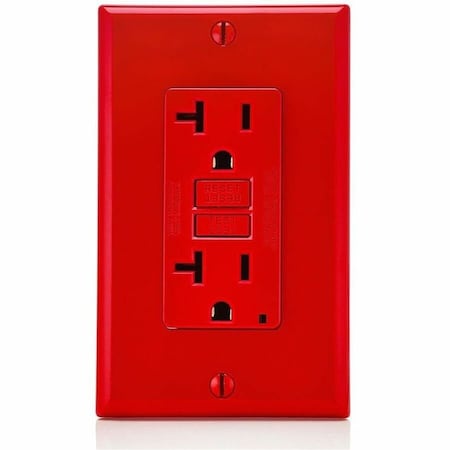 Leviton Self-Test GFCI Receptacle, Non-Tamper Resistant Duplex, 20 Amp, 125 Volt, 5-20R NEMA GFNT2-R
