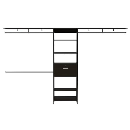 Homeroots 118" Black Manufactured Wood Organizer 478430