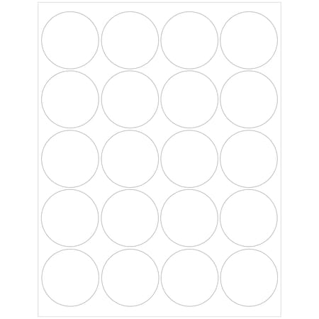 Elevate Packaging 2 in. Compostable Round Labels, Blank Layflat Sheets, White, 25PK LC0025