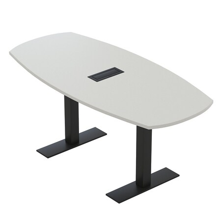 Skutchi Designs Arc Boat Conference Table With Power, 36 in W, 72 in L HAR-ABOT-36X72-T.BK-U779-EBLK
