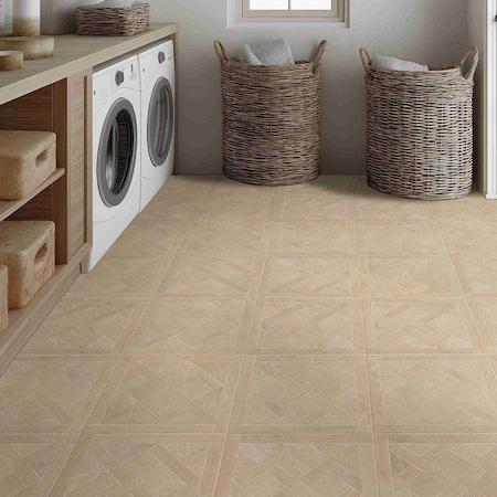 Ackland Cadence Rowan Honey18 in. x 18 in. Matte Porcelain Wood-Look Parquet Floor and Wall Tile, 5PK AKNPTCADROHO18X18M-CA