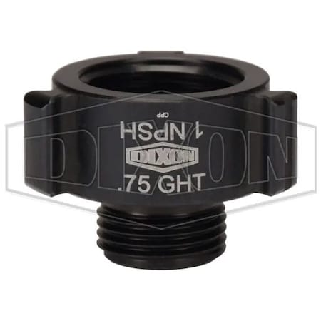 Dixon Style N37 Rocker Lug Hydrant Adapter, 1 x 3/4 in, FNPSH x Male Garden Hose Thread Connection, Alumin N37-10S07G