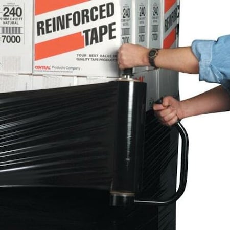 Partners Brand Blown Hand Stretch Film, 15x80Gx1500f, PK4, 15" W x 1500' L, Black SF158B