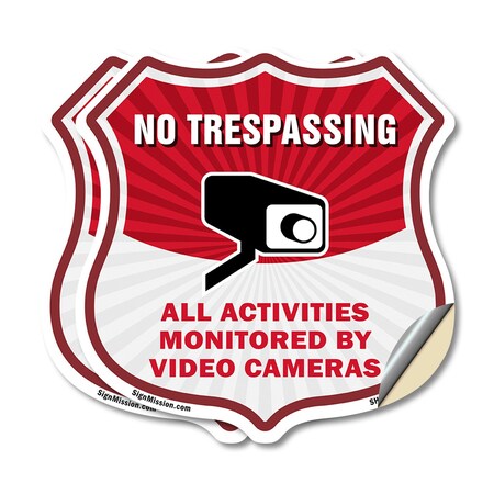 Signmission No Trespassing Shield Sign All Activitie, 12 inch X 12 inch, Vinyl Decal, 2PK SHI-D-2PACK-12-421