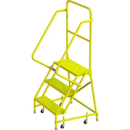 Tri-Arc Step3 Steel Rolling Ladder, W/24"Wx10"D KDSR103246-Y