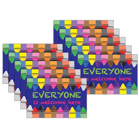 Smart Poly Computer Mouse Pad, 8in. x 10in., Everyone is Welcome Here, Crayons, 10PK 97102