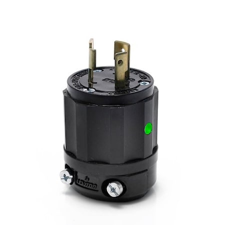 Leviton Locking Plug, L5-20P, 20 A, 125V AC, 2 Pole, Screw Terminals, Black 2311-PLB
