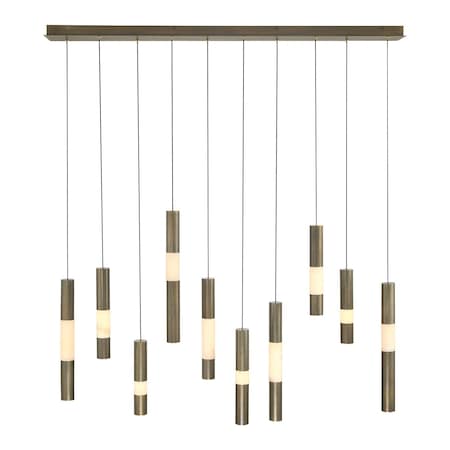 Euf Ronda, Chandelier , 10-Light, 50", Weathered Brass, Alabaster 50121-014