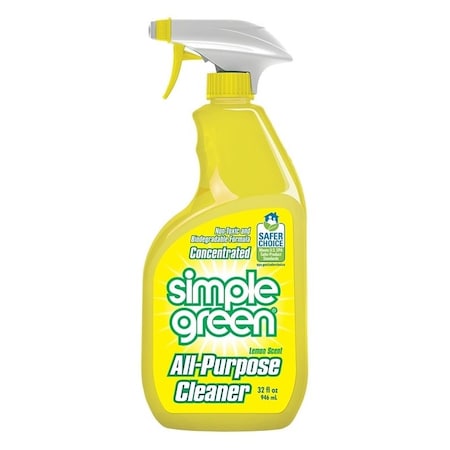 Simple Green All-Purpose Cleaner, 32 oz Spray Bottle, Liquid, Lemon, Yellow 3010001214003