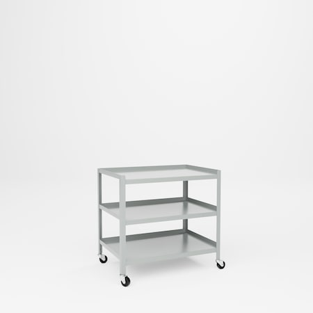 Pucel Three Shelf Utility Table, 36 in W x 24 in D x 31 in H, Gray TU-2436-3-C3