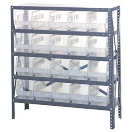 Betterbeds 5 Shelf Open Unit With 16 Bins, Clear BE1134902