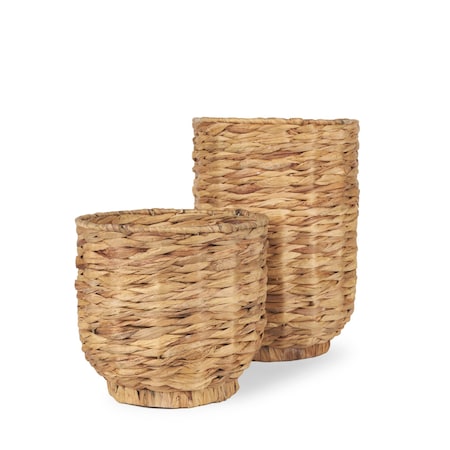 Homeroots 13" Brown Water Hyacinth Basket 609425
