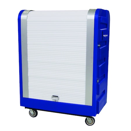 Royal Basket Trucks Bulk Tambour Door Truck, 28 in W x 50 1/2 in L x 66 3/4 in H, 2 Shelves G48-BLX-BTA-6UNN
