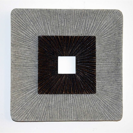 Homeroots Brown & Gray Square Ribbed Minimalistic Wall Art 274774