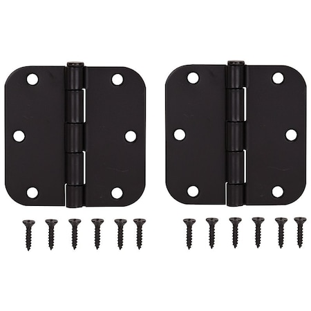 Prosource Door Hinge, Steel, Oil-Rubbed Bronze, Loose Pin, 180 deg Range of Motion, Screw Mounting BH-102ORB-PS