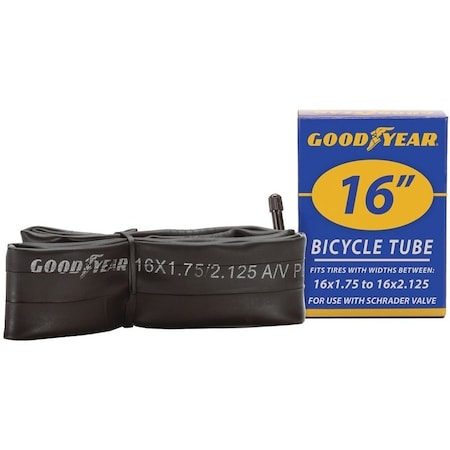 Kent Bicycle Tube, Butyl Rubber, Black, For 16 x 134 in to 218 in W Bicycle Tires 91075